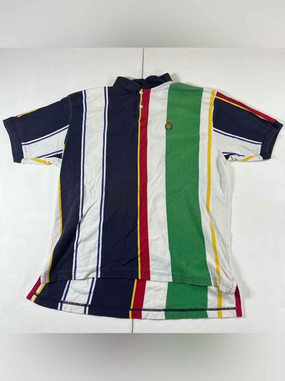 Vintage Chaps Ralph Lauren Polo Shirt Color block Striped Crown Knit Mens L